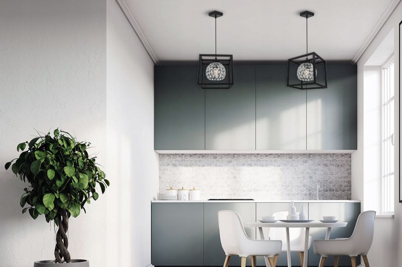 Lampa sufitowa wisząca Light Home LH Crystal Cage 1x E27 60W kryształki czarny/srebrny 1szt.