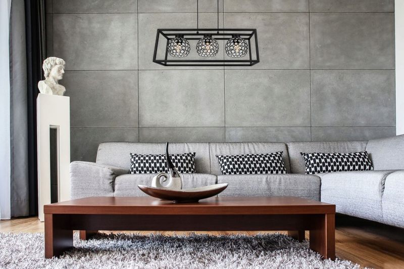 Lampa sufitowa wisząca Light Home LH Crystal Cage 3x E27 60W kryształki czarny 1szt.