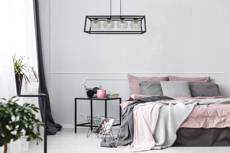 Lampa sufitowa wisząca Light Home LH Crystal Cage 4x E27 60W kryształki czarny/srebrny 1szt.