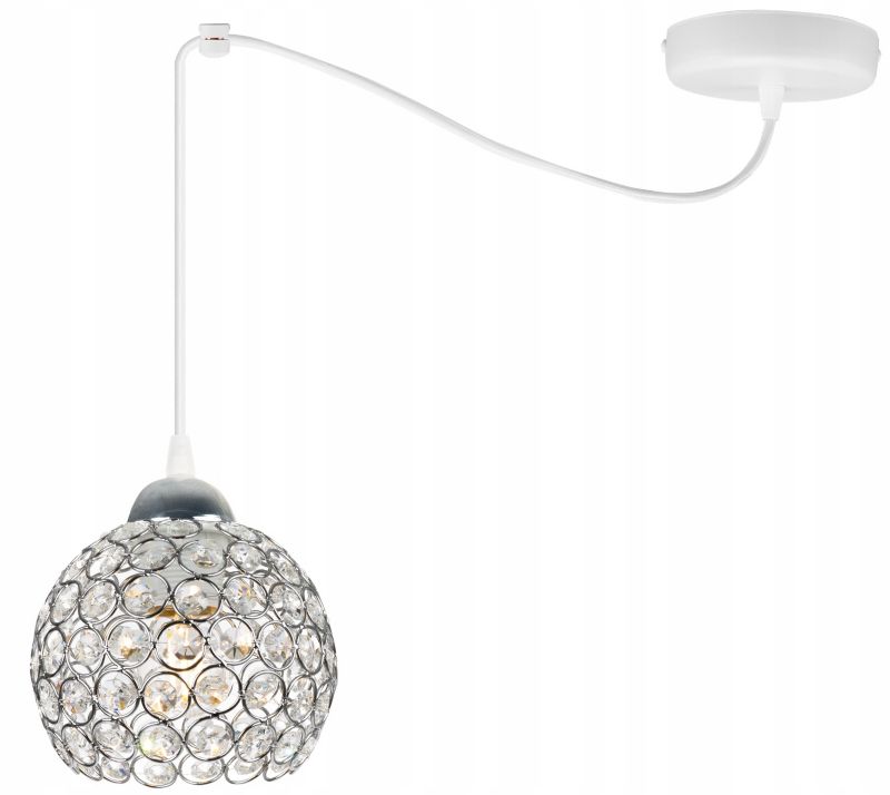 Lampa sufitowa wisząca Light Home LH Crystal Spider 1x E27 60W kryształki biały 1szt.