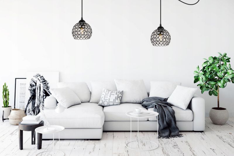Lampa sufitowa wisząca Light Home LH Crystal Spider 1x E27 60W kryształki czarny 1szt.