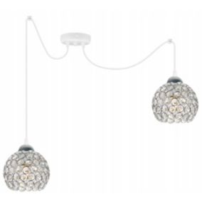 Lampa sufitowa wisząca Light Home LH Crystal Spider 2x E27 60W kryształki biały 1szt.