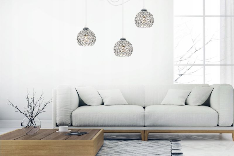 Lampa sufitowa wisząca Light Home LH Crystal Spider 3x E27 60W kryształki biały 1szt.