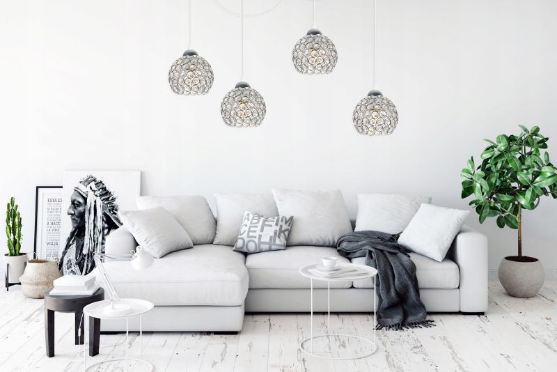 Lampa sufitowa wisząca Light Home LH Crystal Spider 4x E27 60W kryształki biały 1szt.