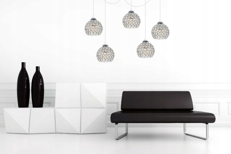 Lampa sufitowa wisząca Light Home LH Crystal Spider 5x E27 60W kryształki biały 1szt.