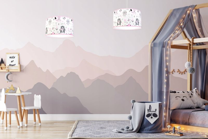 Lampa sufitowa wisząca Light Home LH Daisy dziecięca 1x E27 60W 35cm różowa 1szt.