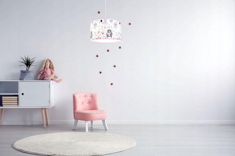Lampa sufitowa wisząca Light Home LH Daisy dziecięca 1x E27 60W 35cm różowa 1szt.
