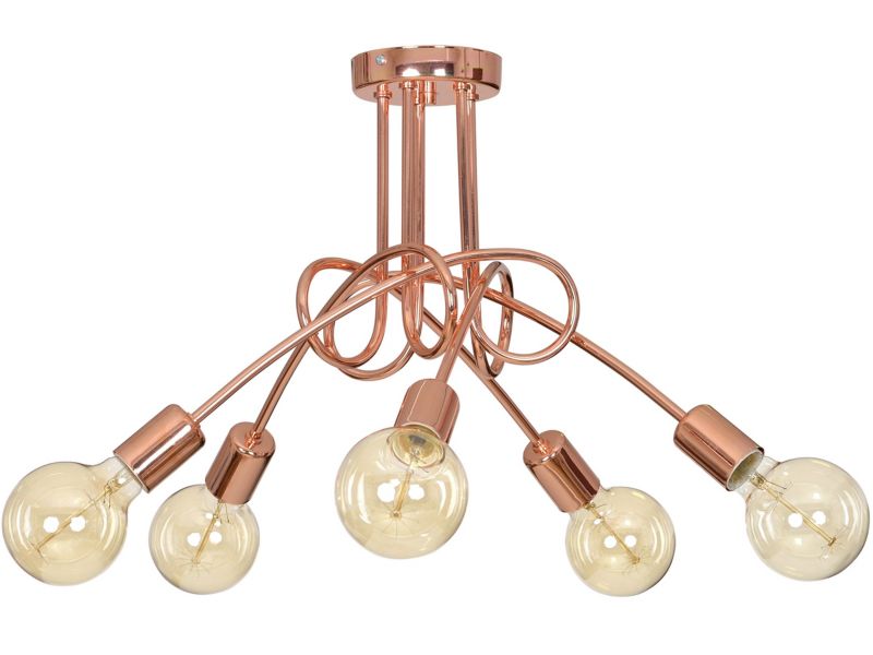Lampa sufitowa wisząca Light Home LH Edison 5x E27 60W miedź 1szt.