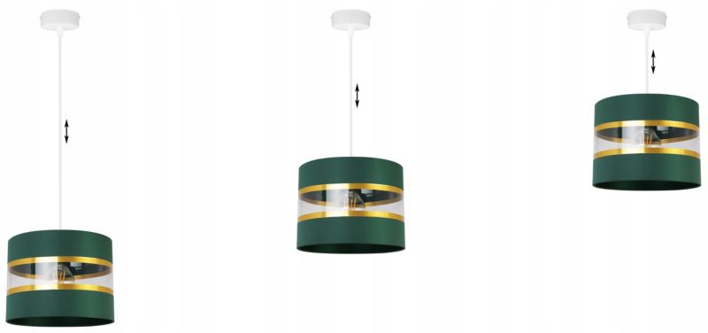 Lampa sufitowa wisząca Light Home LH Elegance Gold 1x E27 60W zielony/biały 1szt.