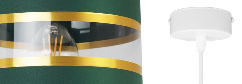 Lampa sufitowa wisząca Light Home LH Elegance Gold 1x E27 60W zielony/biały 1szt.