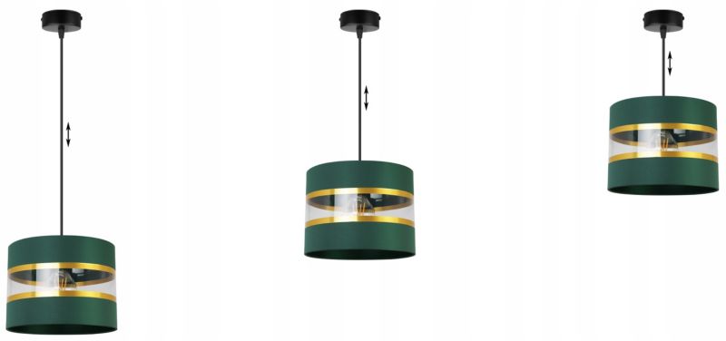 Lampa sufitowa wisząca Light Home LH Elegance Gold 1x E27 60W zielony/czarny 1szt.
