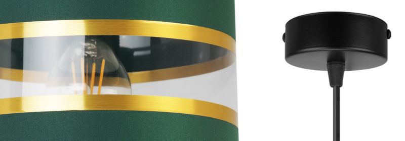 Lampa sufitowa wisząca Light Home LH Elegance Gold 1x E27 60W zielony/czarny 1szt.