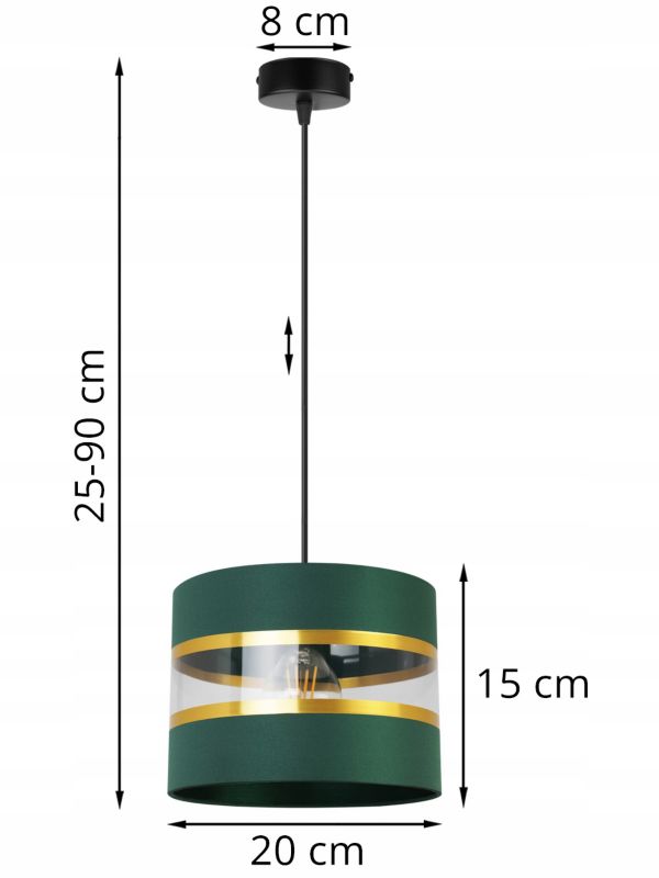 Lampa sufitowa wisząca Light Home LH Elegance Gold 1x E27 60W zielony/czarny 1szt.