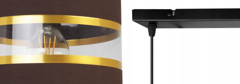 Lampa sufitowa wisząca Light Home LH Elegance Gold 2x E27 60W brązowy/czarny 1szt.