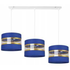 Lampa sufitowa wisząca Light Home LH Elegance Gold 3x E27 60W granatowy/biały 1szt.