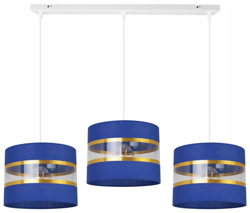 Lampa sufitowa wisząca Light Home LH Elegance Gold 3x E27 60W granatowy/biały 1szt.