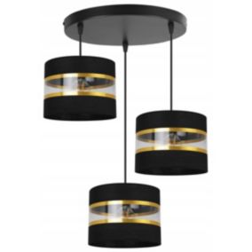 Lampa sufitowa wisząca Light Home LH Elegance Gold 3x E27 60W okrągły czarny 1szt.