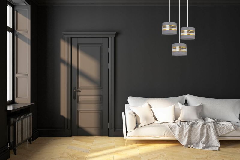 Lampa sufitowa wisząca Light Home LH Elegance Gold 3x E27 60W okrągły szary/biały 1szt.