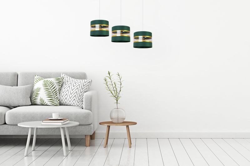 Lampa sufitowa wisząca Light Home LH Elegance Gold 3x E27 60W zielony/biały 1szt.