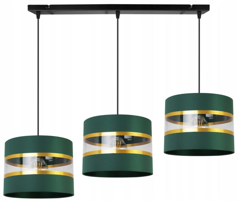 Lampa sufitowa wisząca Light Home LH Elegance Gold 3x E27 60W zielony/czarny 1szt.