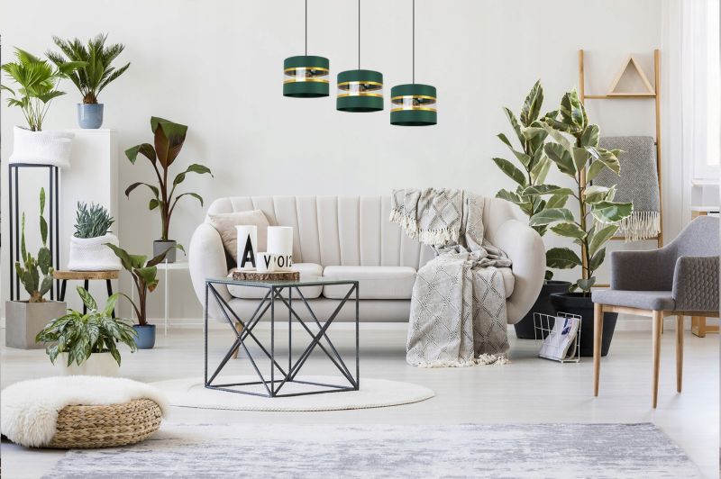 Lampa sufitowa wisząca Light Home LH Elegance Gold 3x E27 60W zielony/czarny 1szt.