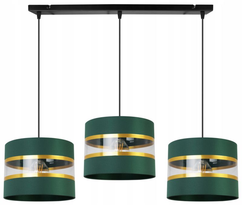 Lampa sufitowa wisząca Light Home LH Elegance Gold 3x E27 60W zielony/czarny 1szt.