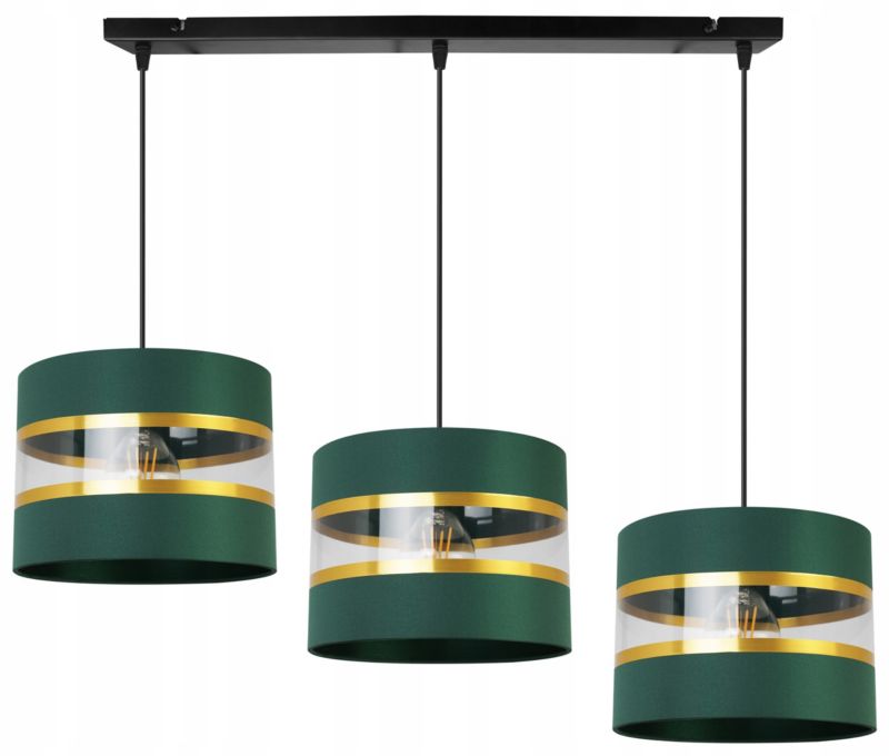 Lampa sufitowa wisząca Light Home LH Elegance Gold 3x E27 60W zielony/czarny 1szt.