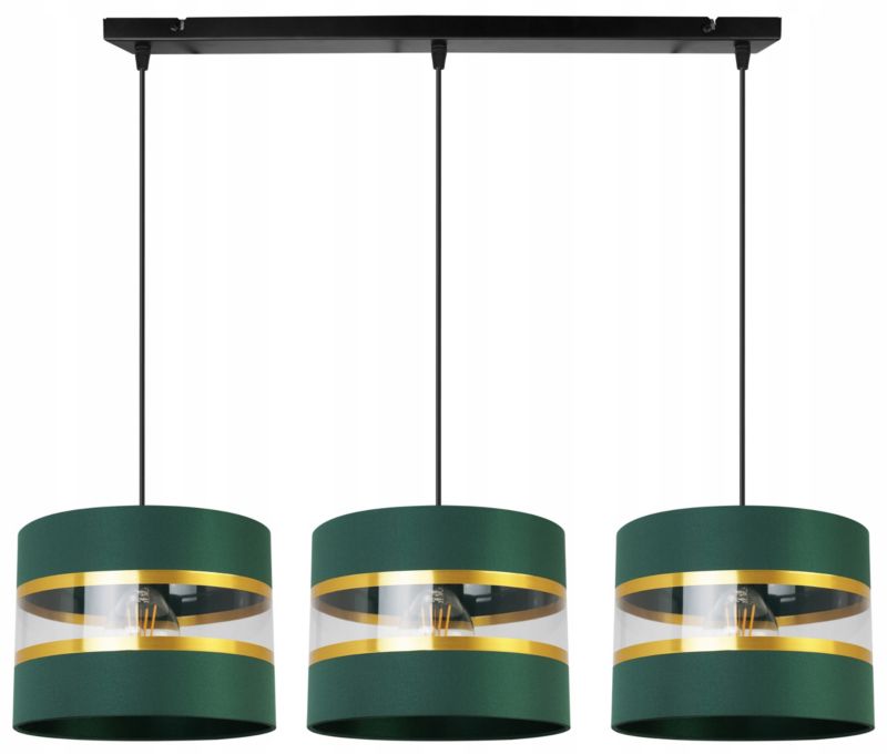 Lampa sufitowa wisząca Light Home LH Elegance Gold 3x E27 60W zielony/czarny 1szt.