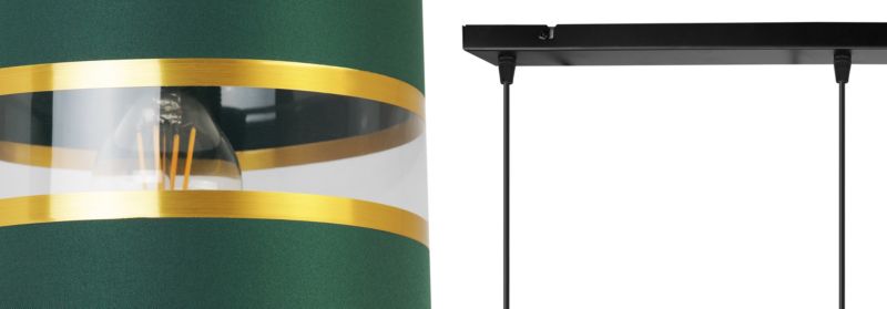 Lampa sufitowa wisząca Light Home LH Elegance Gold 3x E27 60W zielony/czarny 1szt.