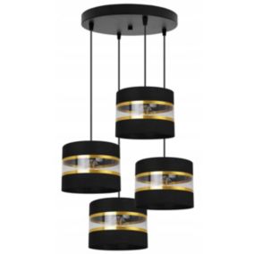 Lampa sufitowa wisząca Light Home LH Elegance Gold 4x E27 60W okrągły czarny 1szt.
