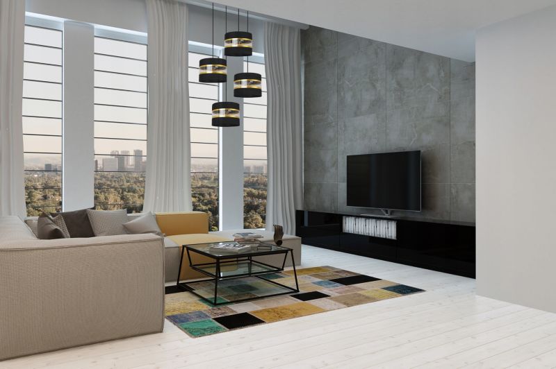 Lampa sufitowa wisząca Light Home LH Elegance Gold 4x E27 60W okrągły czarny 1szt.