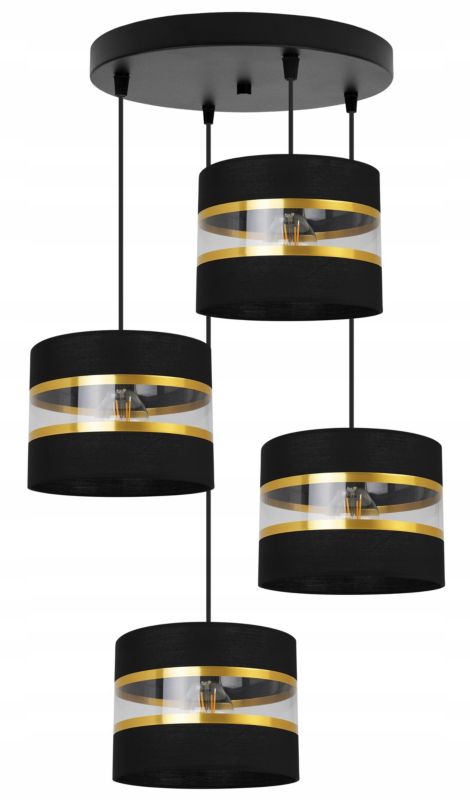 Lampa sufitowa wisząca Light Home LH Elegance Gold 4x E27 60W okrągły czarny 1szt.