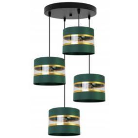 Lampa sufitowa wisząca Light Home LH Elegance Gold 4x E27 60W okrągły zielony/czarny 1szt.