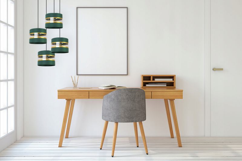 Lampa sufitowa wisząca Light Home LH Elegance Gold 4x E27 60W okrągły zielony/czarny 1szt.