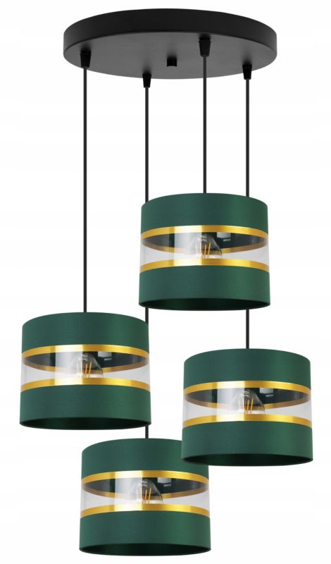Lampa sufitowa wisząca Light Home LH Elegance Gold 4x E27 60W okrągły zielony/czarny 1szt.