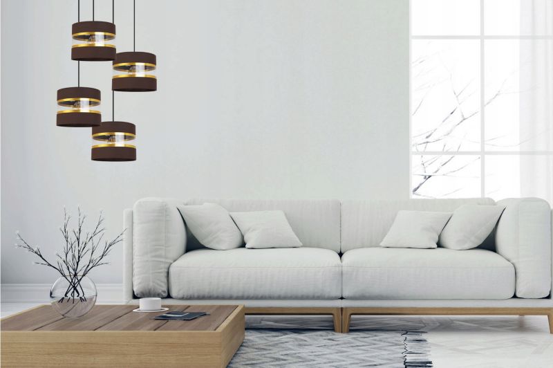 Lampa sufitowa wisząca Light Home LH Elegance Gold 4x E27 60W okragły brązowy/czarny 1szt.