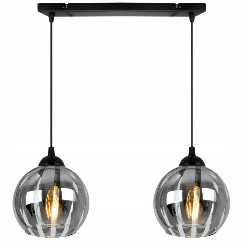 Lampa sufitowa wisząca Light Home LH Eliza 2x E27 60W czarny/szary 1szt.