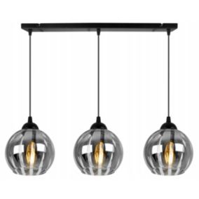Lampa sufitowa wisząca Light Home LH Eliza 3x E27 60W czarny/szary 1szt.