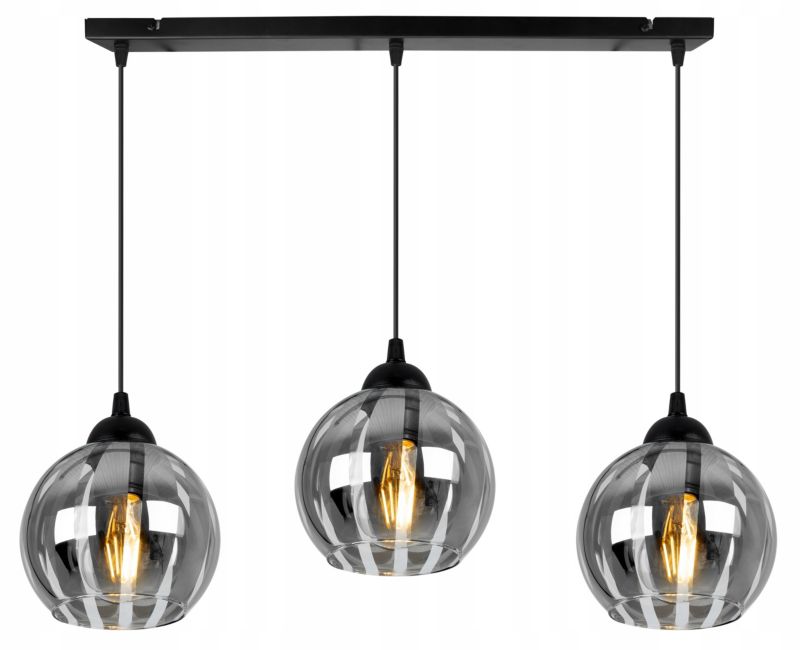 Lampa sufitowa wisząca Light Home LH Eliza 3x E27 60W czarny/szary 1szt.