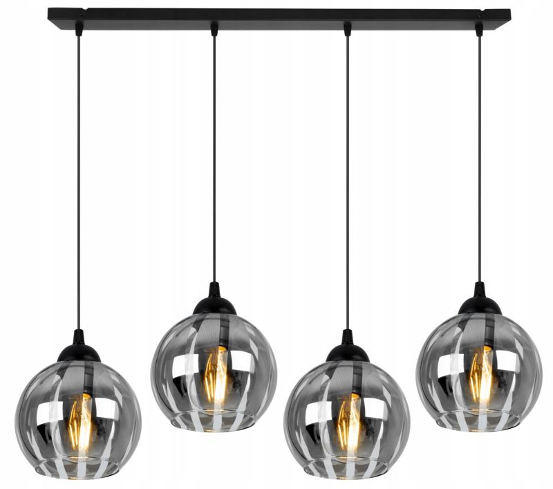 Lampa sufitowa wisząca Light Home LH Eliza 4x E27 60W czarny/szary 1szt.