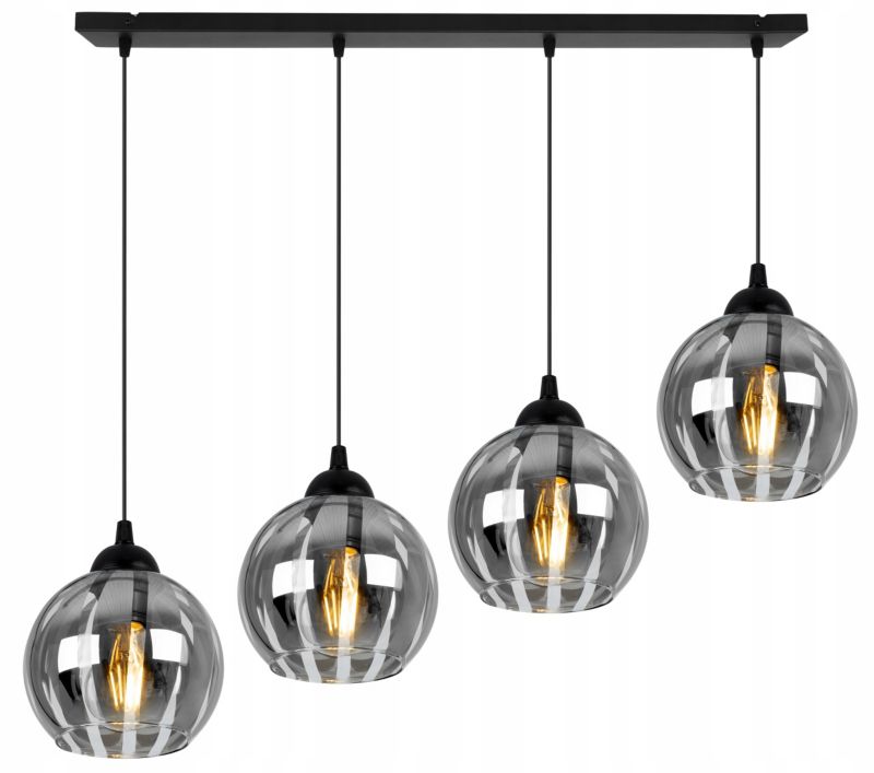 Lampa sufitowa wisząca Light Home LH Eliza 4x E27 60W czarny/szary 1szt.