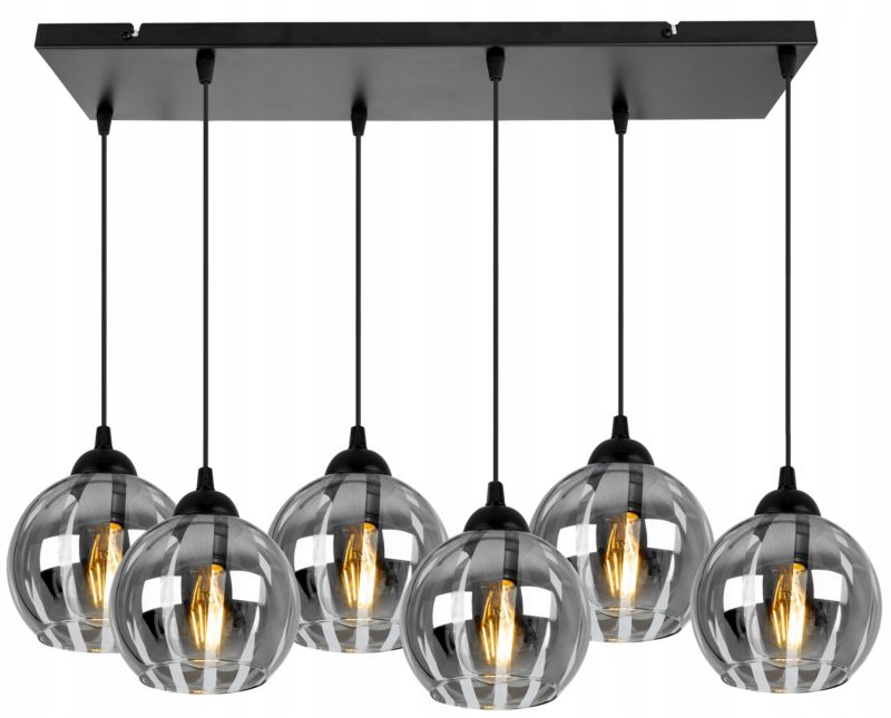 Lampa sufitowa wisząca Light Home LH Eliza 5x E27 60W czarny/szary 1szt.