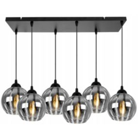 Lampa sufitowa wisząca Light Home LH Eliza 5x E27 60W czarny/szary 1szt.