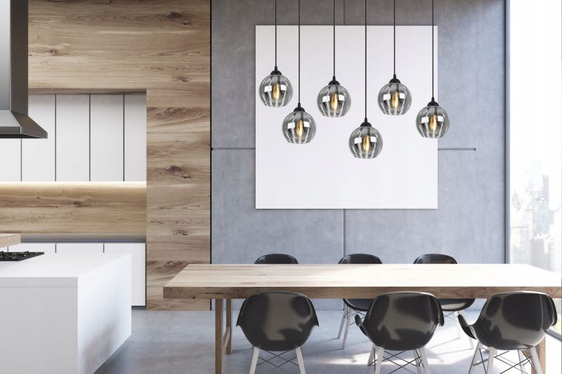 Lampa sufitowa wisząca Light Home LH Eliza 5x E27 60W czarny/szary 1szt.