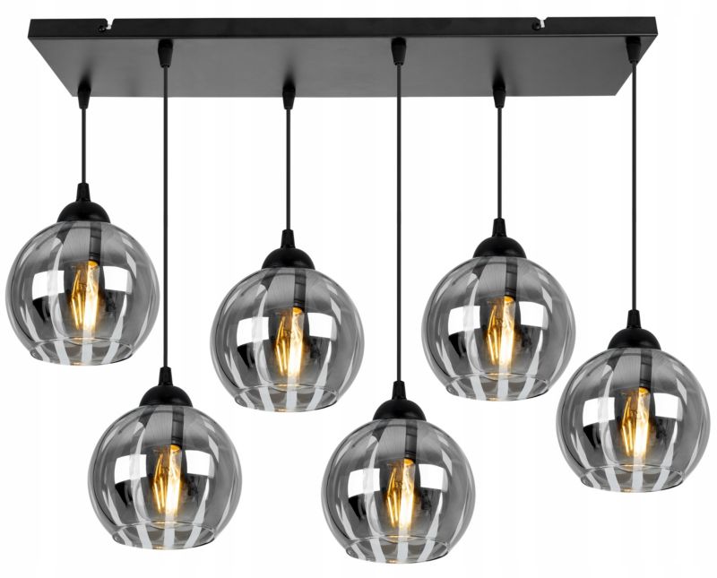 Lampa sufitowa wisząca Light Home LH Eliza 5x E27 60W czarny/szary 1szt.