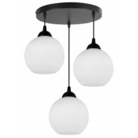 Lampa sufitowa wisząca Light Home LH Eliza okrągła 3x E27 60W czarny/biały1szt.