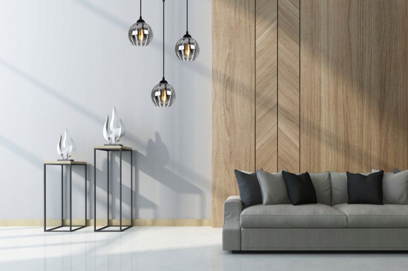 Lampa sufitowa wisząca Light Home LH Eliza okrągła 3x E27 60W czarny/szary 1szt.
