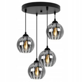 Lampa sufitowa wisząca Light Home LH Eliza okrągła 4x E27 60W czarny/szary 1szt.