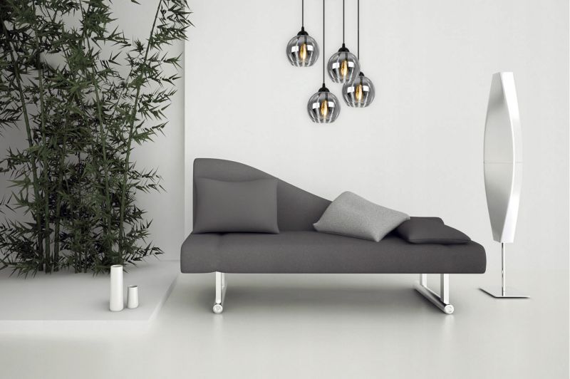 Lampa sufitowa wisząca Light Home LH Eliza okrągła 4x E27 60W czarny/szary 1szt.