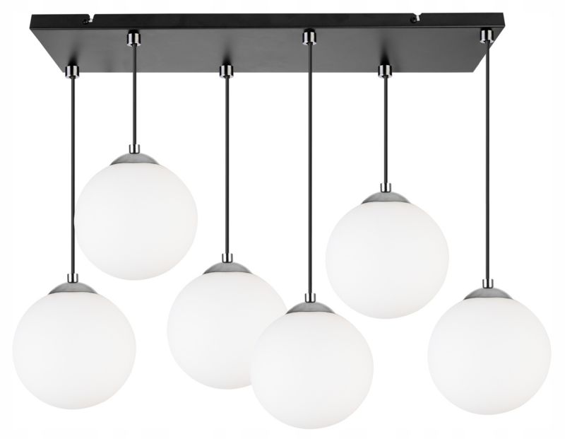 Lampa sufitowa wisząca Light Home LH Florence 6x E27 60W czarny/chrom 18cm 1szt.